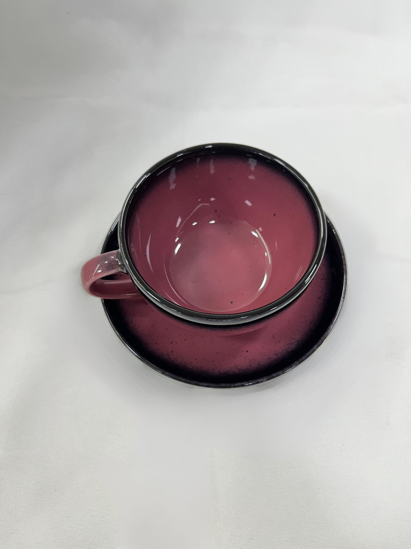 CAPPUCCINO CUP + SAUCER - CLARET